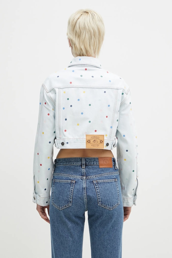 Oblečenie Bavlnená rifľová bunda Fiorucci Confetti Dot Cropped Denim W02SPDJA308DN03DN08 modrá