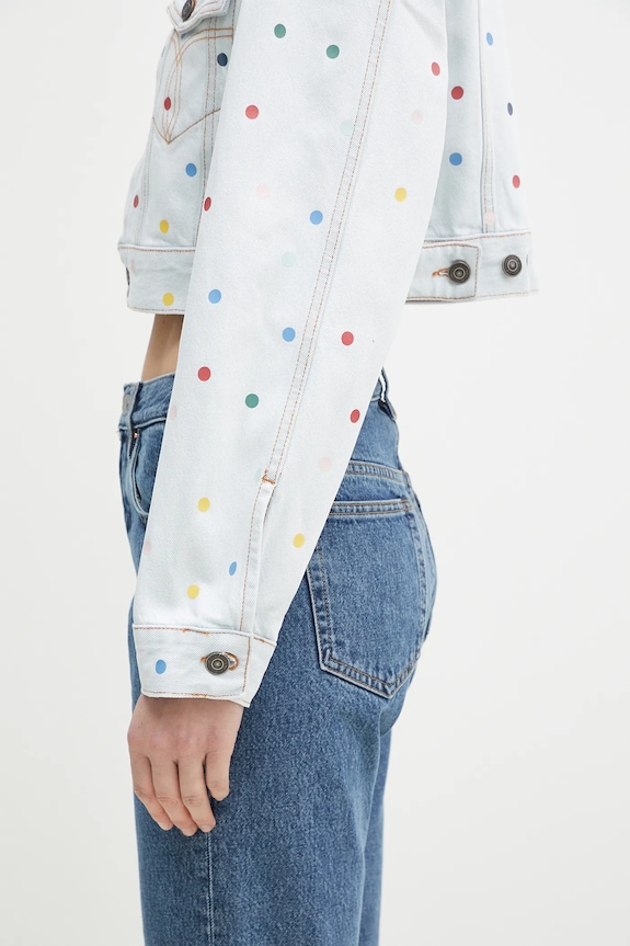 Хлопковая джинсовая куртка Fiorucci Confetti Dot Cropped Denim W02SPDJA308DN03DN08