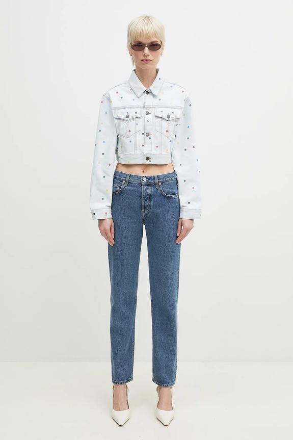 Хлопковая джинсовая куртка Fiorucci Confetti Dot Cropped Denim W02SPDJA308DN03DN08