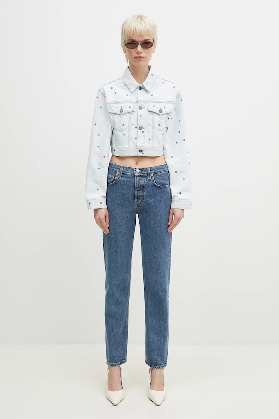 Хлопковая джинсовая куртка Fiorucci Confetti Dot Cropped Denim W02SPDJA308DN03DN08