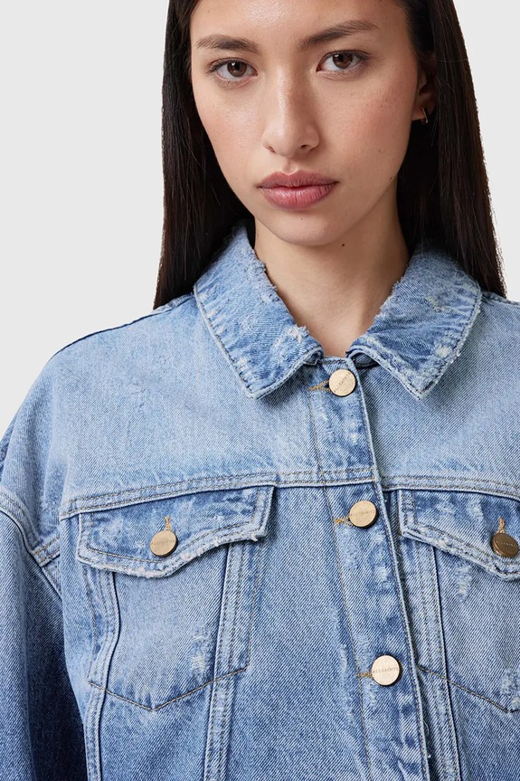 Τζιν μπουφάν AllSaints AKI CROSSOVER W007OC μπλε SS25