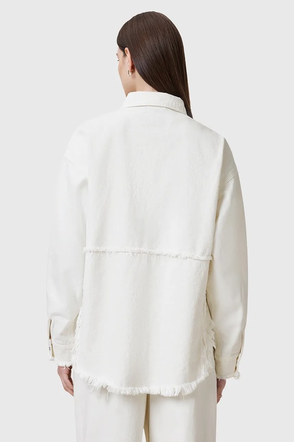 Τζιν μπουφάν AllSaints HETTIE FRAY λευκό W007PC