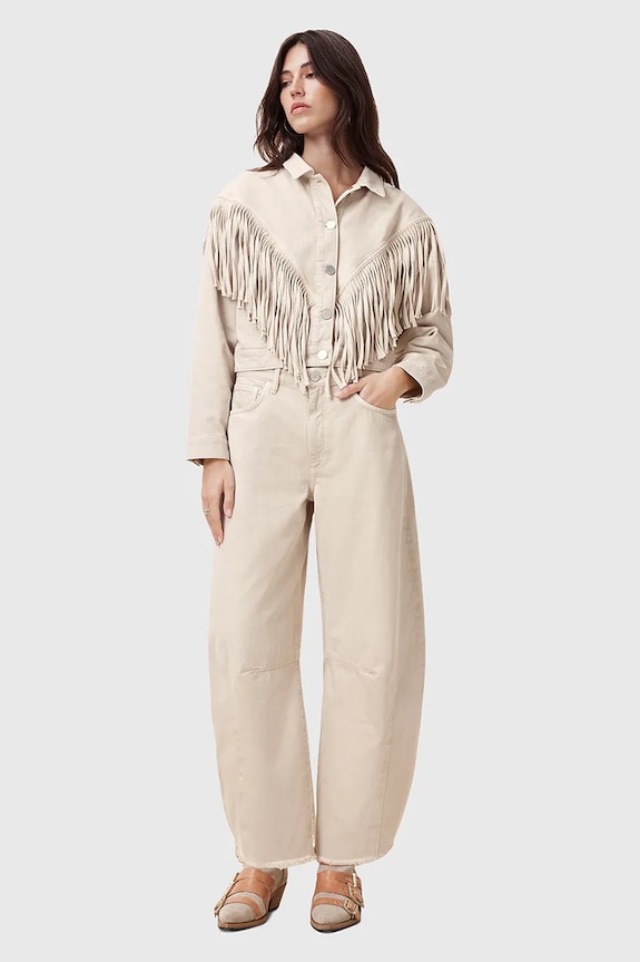 Βαμβακερό μπουφάν AllSaints MARLENE FRNGE W057OC
