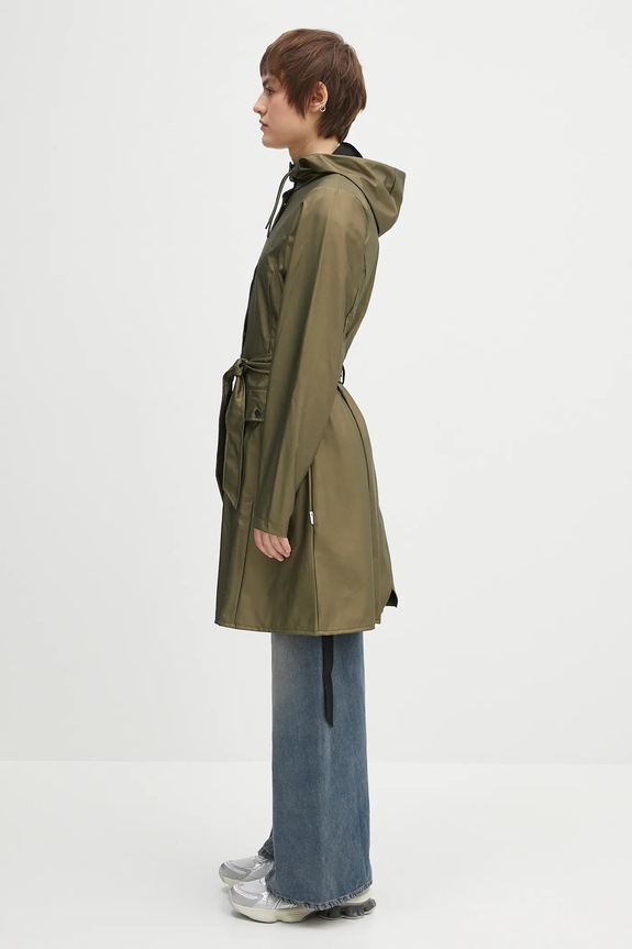 Rains jacket Curve Long Jacket W3 18130.105 green SS25