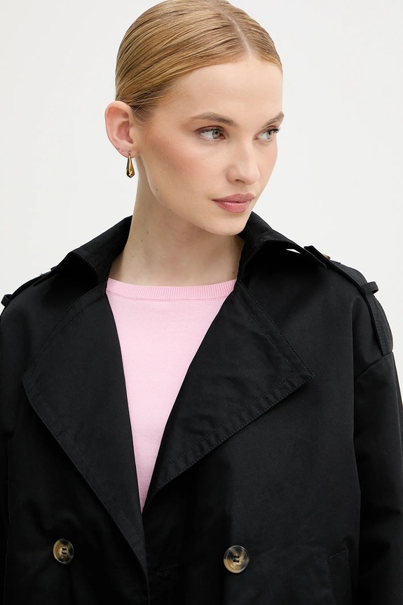 Sisley jachetă de bumbac negru 227YLN05Q
