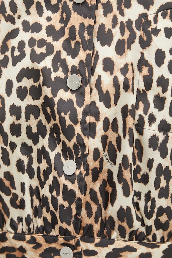 GANNI kurtka Duchesse Nylon Short W0470 brązowy