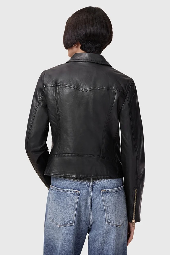 AllSaints kurtka skórzana VELA czarny W089LB