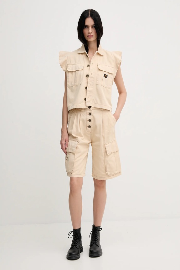 Bavlnená vesta bez rukávov Alpha Industries Sailor Vest Wmn 156004 béžová SS25