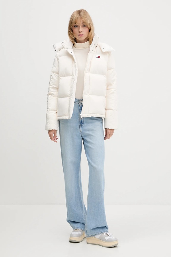 Páperová bunda Tommy Jeans DW0DW21623 béžová AW25
