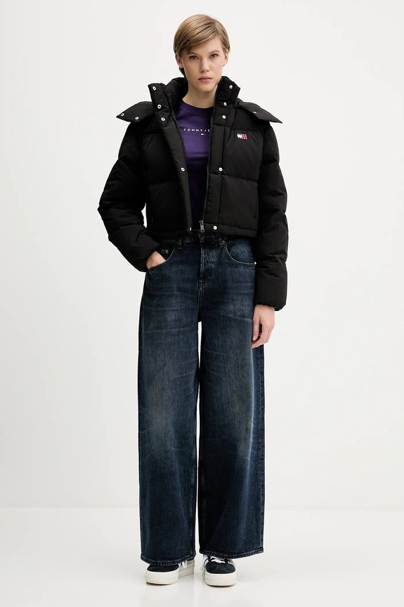 Páperová bunda Tommy Jeans DW0DW21624 čierna AW25