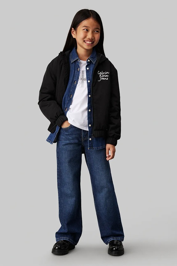 Dziewczynka Calvin Klein Jeans kurtka bomber dziecięca IG0IG02796.128.176.PPYA czarny