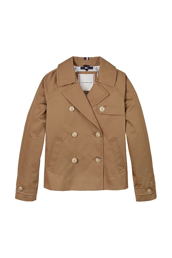 Детско яке Tommy Hilfiger KG0KG08518.PPYA кафяв SS25