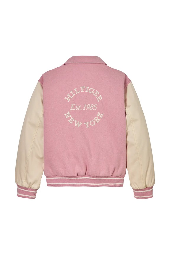 Dziewczynka Tommy Hilfiger kurtka bomber dziecięca KG0KG08316.128.176.PPYA różowy