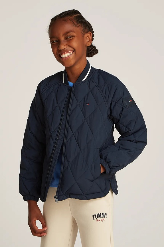 Tommy Hilfiger kurtka dziecięca bez kaptura granatowy KS0KS00620.128.176.PPYA