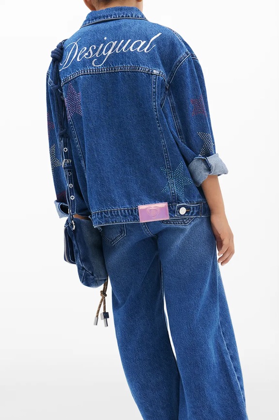 Desigual geacă de blugi pentru copii 25SGED02 bleumarin