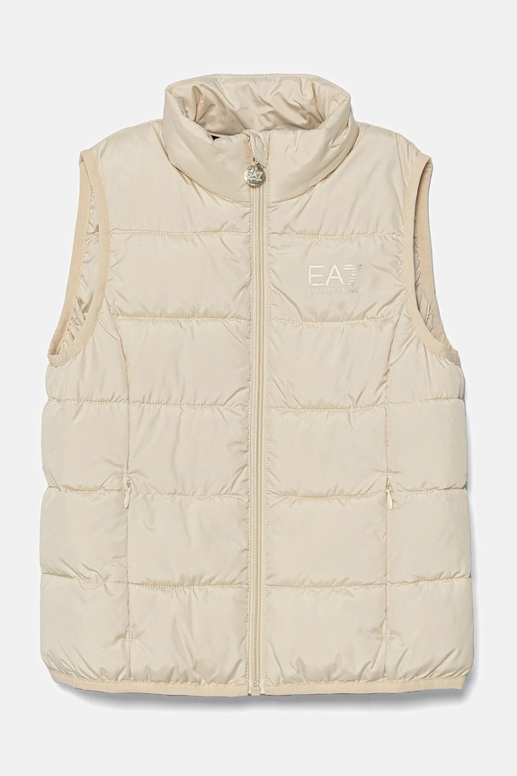 EA7 Emporio Armani gilet da bambino foderato beige 8NFQ08.FNF8Z