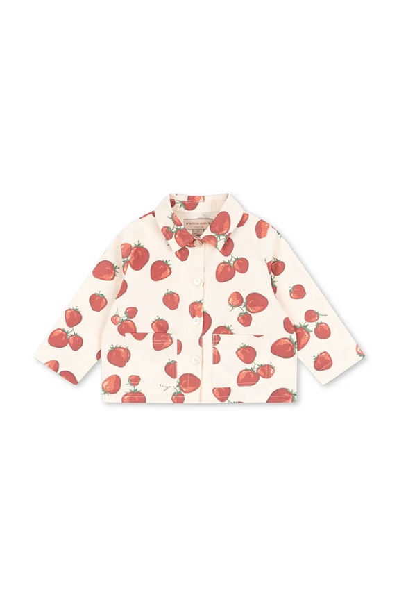 Konges Sløjd kurtka bawełniana dziecięca FEN SHIRT JACKET GOTS KS102278 beżowy SS25