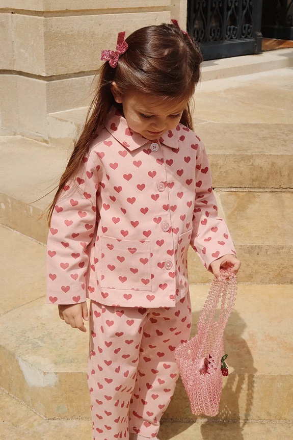 Dječja pamučna jakna Konges Sløjd FEN SHIRT JACKET GOTS Planet friendly roza KS102278