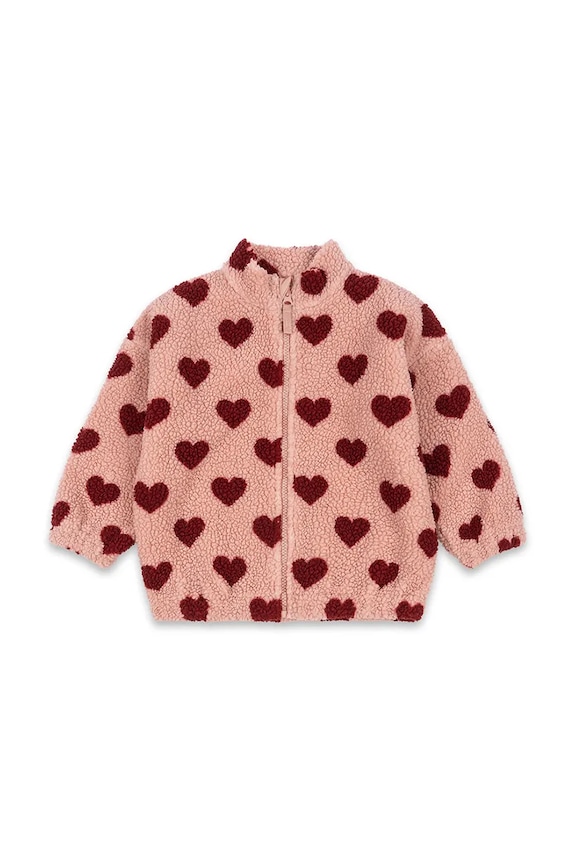 Konges Sløjd kurtka bomber dziecięca JODY TEDDY JACKET GRS bez kaptura różowy KS102308