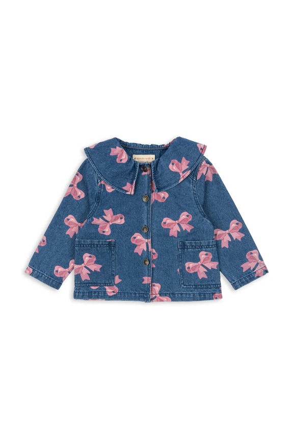 Konges Sløjd geacă din denim pentru copii MAGOT COLLAR JACKET GOTS necaptusit albastru KS102811