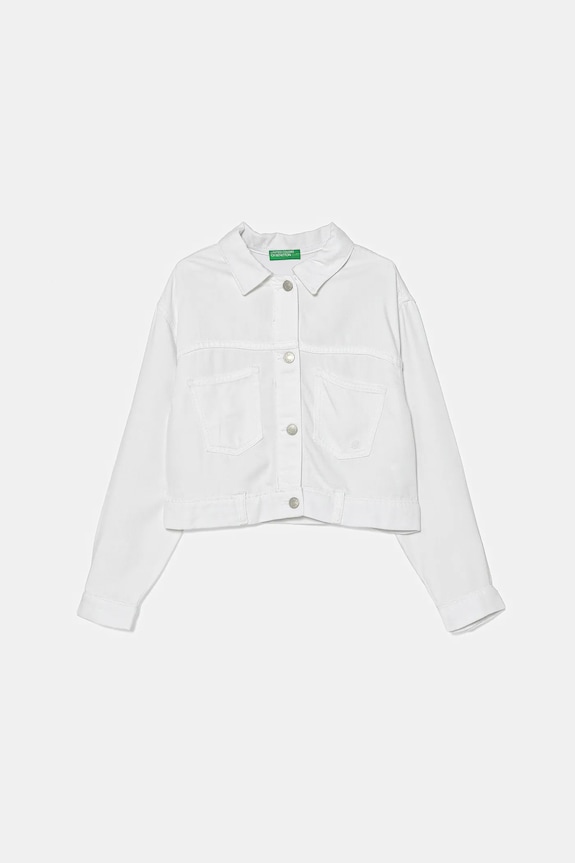 Παιδικό μπουφάν United Colors of Benetton χωρίς κουκούλα λευκό 21AQCN060.G.Seasonal