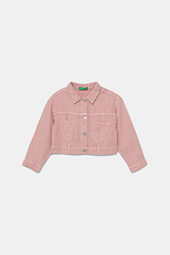 United Colors of Benetton kurtka dziecięca bez kaptura różowy 21AQCN060.G.Seasonal