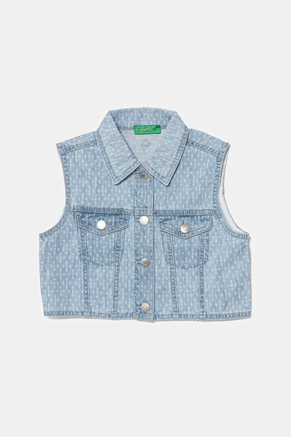 Otroški jeans brezrokavnik United Colors of Benetton Prijazno od planeta modra 22P6CJ011.G.Seasonal