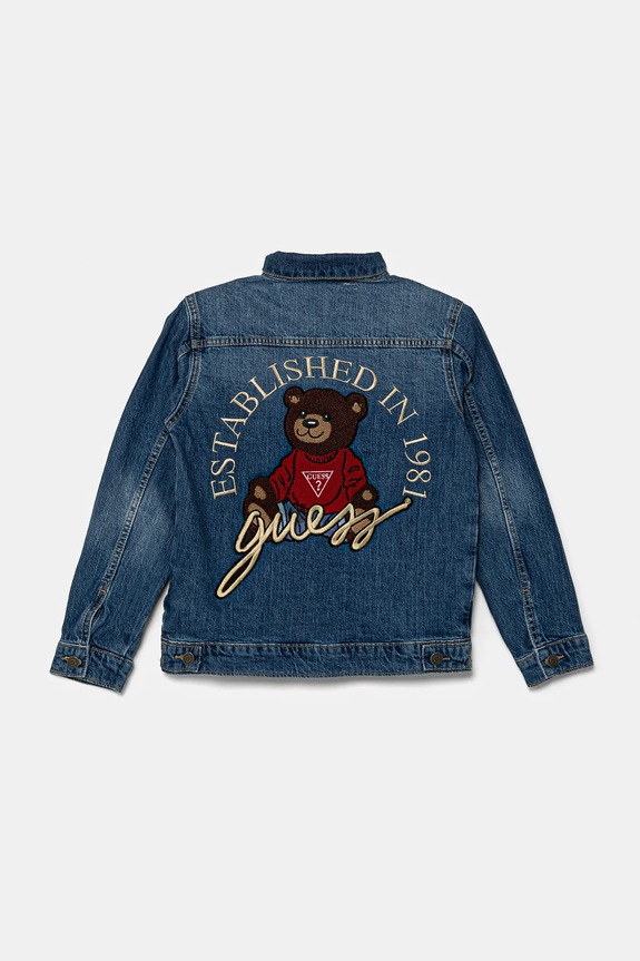 Guess kurtka jeansowa dziecięca H5RJ00.D58M2.PPYA niebieski SS25