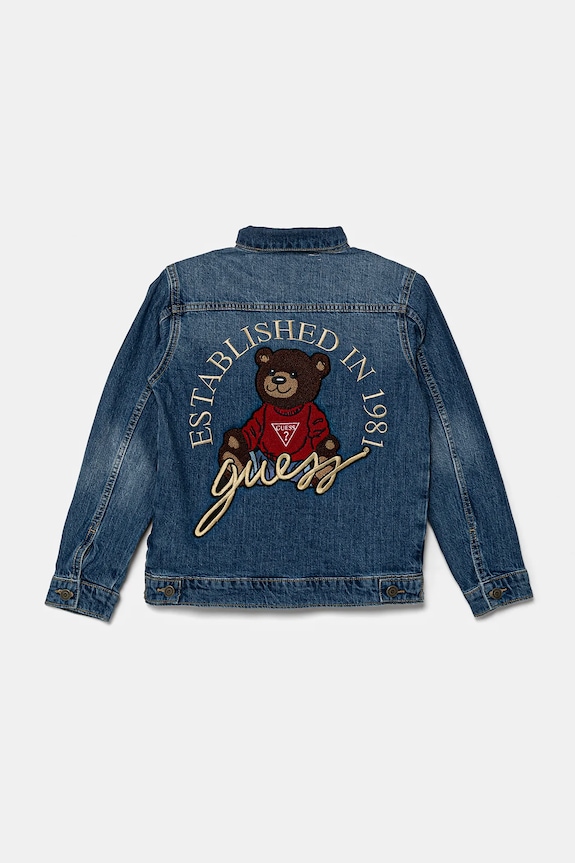 Guess kurtka jeansowa dziecięca H5RJ00.D58M2.PPYA niebieski SS25