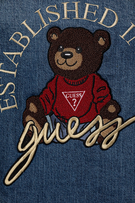 Chłopiec Guess kurtka jeansowa dziecięca H5RJ00.D58M2.PPYA niebieski
