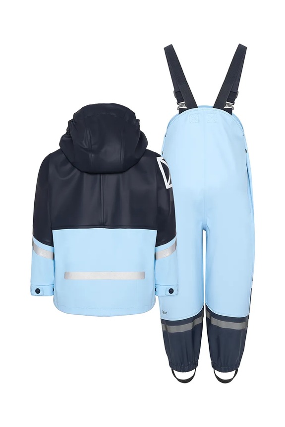 Chłopiec Didriksons kombinezon i kurtka dziecięca WATERMAN KIDS SET 505585 niebieski