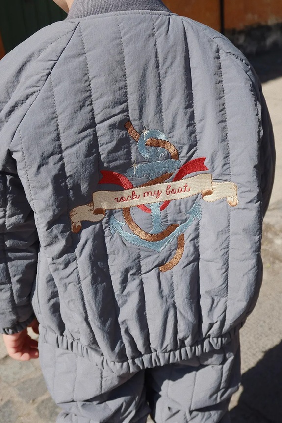 Дитяча куртка-бомбер Konges Sløjd JUNO BOMBER JACKET з підкладкою сірий KS102313