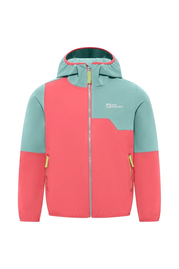 Dječja jakna Jack Wolfskin TURBULENCE HOODED JKT K A63683.92.152 narančasta SS25