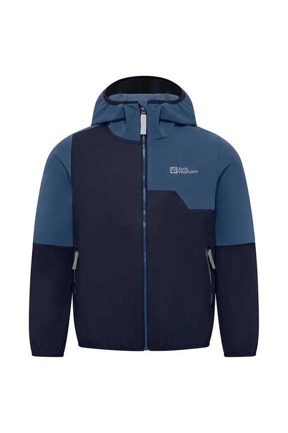 Παιδικό μπουφάν Jack Wolfskin TURBULENCE HOODED JKT K A63683.92.152 σκούρο μπλε SS25