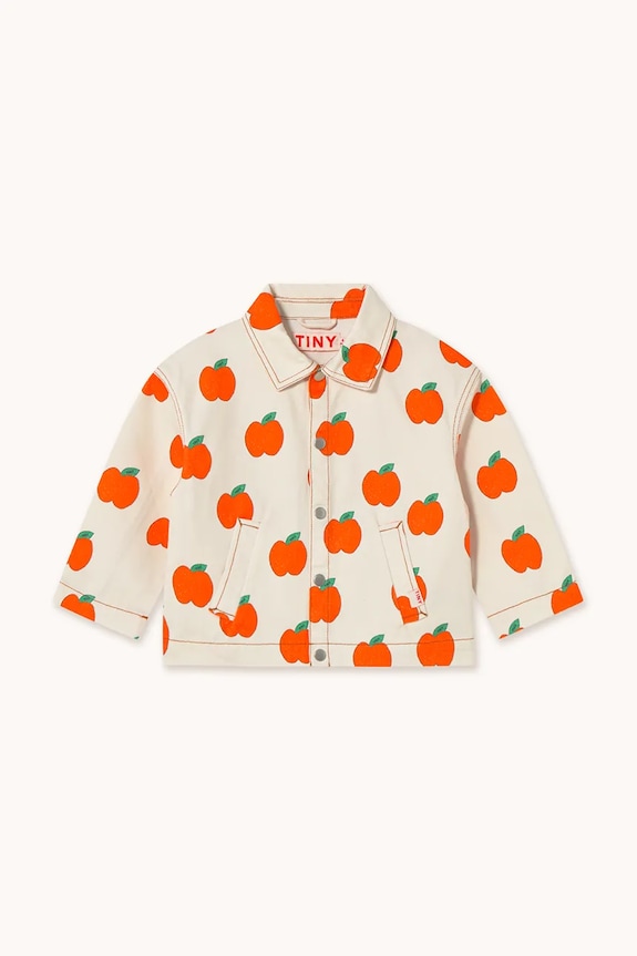 Detská bavlnená bunda Tinycottons APPLES JACKET SS25.214 béžová SS25
