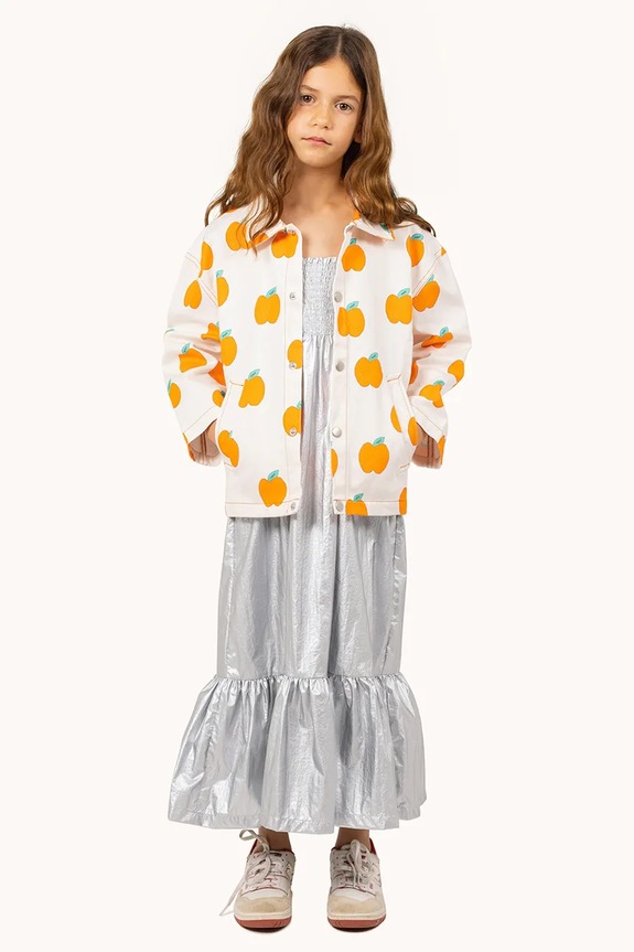 Detská bavlnená bunda Tinycottons APPLES JACKET béžová SS25.214