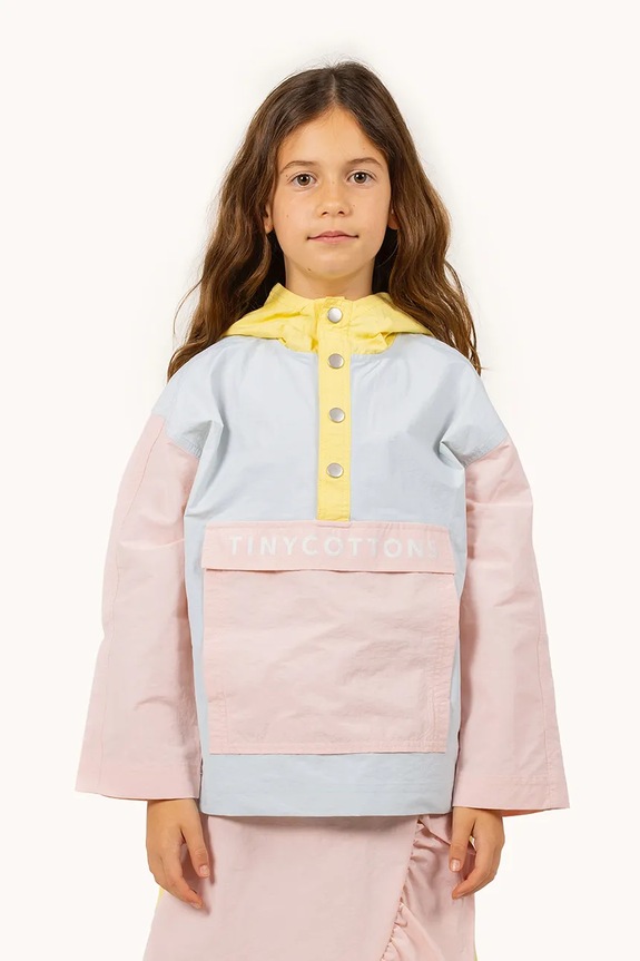 Tinycottons giacca per bambini COLOR BLOCK JACKET non isolato blu SS25.250