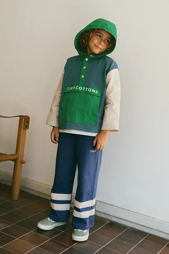 Tinycottons giacca per bambini COLOR BLOCK JACKET non isolato blu SS25.250
