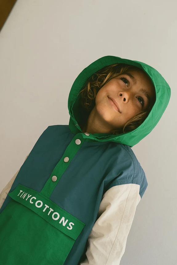 Tinycottons giacca per bambini COLOR BLOCK JACKET SS25.250 blu
