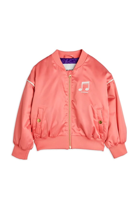Mini Rodini kurtka bomber dziecięca Note 2521010328 pomarańczowy SS25