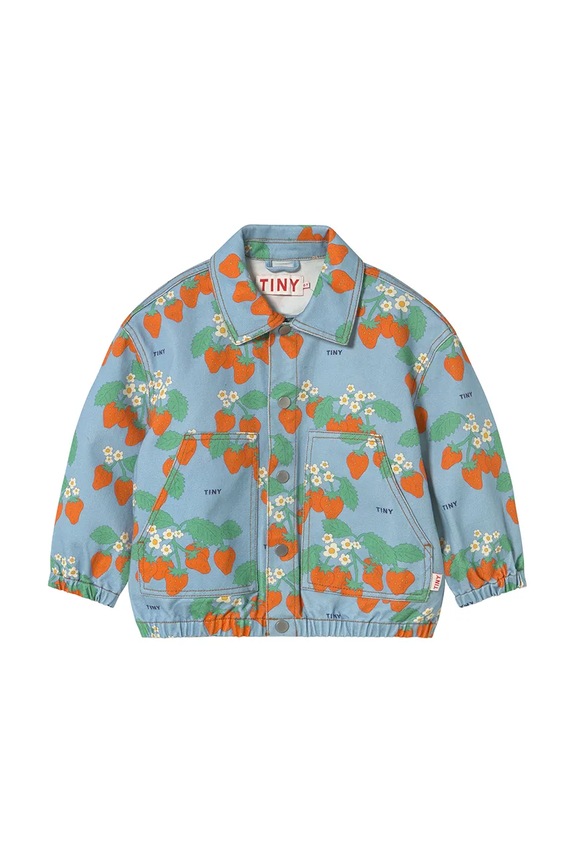 Tinycottons geacă copii STRAWBERRIES JACKET SS25.219 albastru SS25