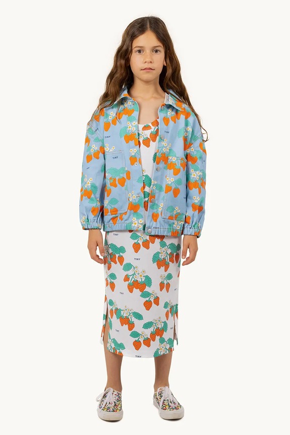 Tinycottons geacă copii STRAWBERRIES JACKET albastru SS25.219