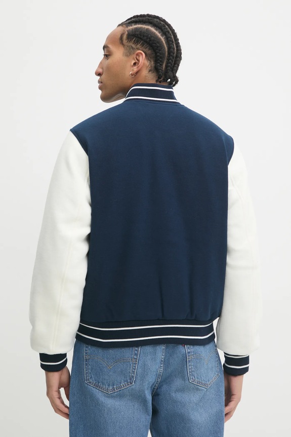 Odzież Tommy Jeans kurtka z domieszką wełny DM0DM20216 granatowy