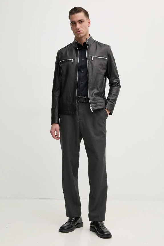 Kožená bunda Karl Lagerfeld 551420.555083 černá SS25