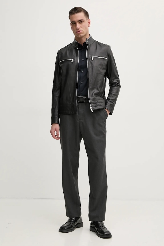Kožená bunda Karl Lagerfeld 551420.555083 černá SS25