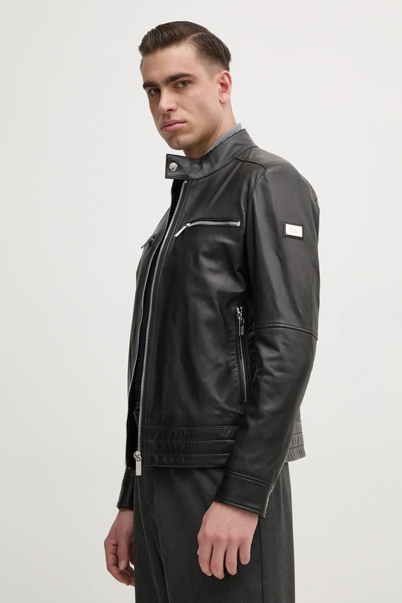 Kožená bunda Karl Lagerfeld černá 551420.555083
