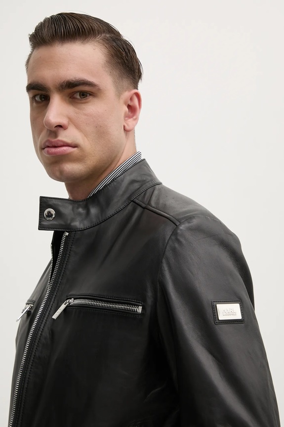 Kožená bunda Karl Lagerfeld 551420.555083 černá