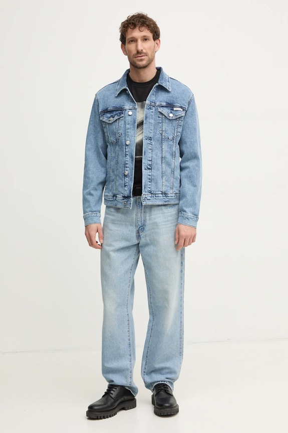 Calvin Klein Jeans kurtka jeansowa J30J326552 niebieski SS25