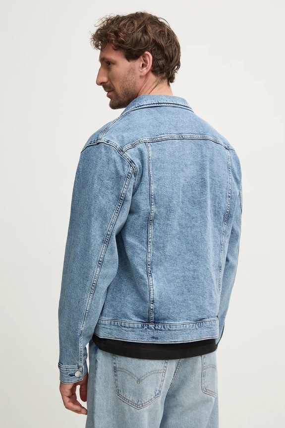 Odzież Calvin Klein Jeans kurtka jeansowa J30J326552 niebieski