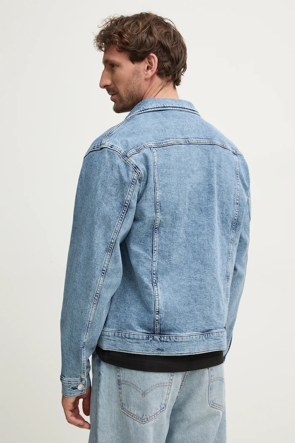Odzież Calvin Klein Jeans kurtka jeansowa J30J326552 niebieski